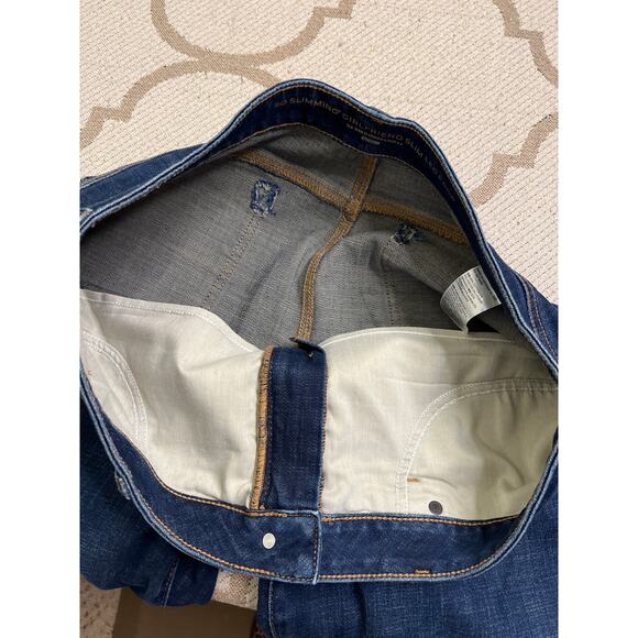 Chico’s So Slimming Girlfriend Slim Leg Crop dark wash blue jeans, size 2.5/ 14 - Picture 8 of 14